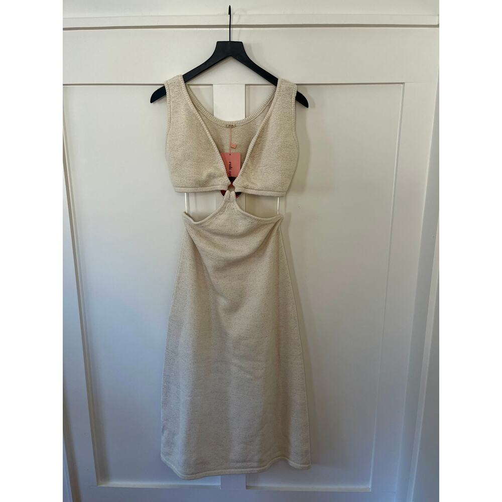 Cult Gaia Bank Knit Dress Off White Size XL - Picture 2 of 4